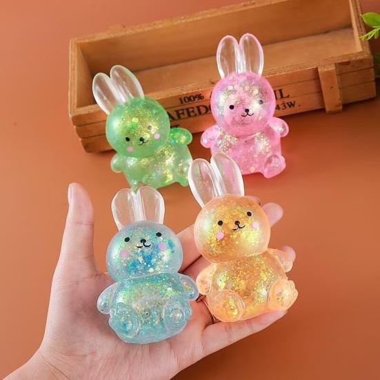 Rabbit Slow-Rising Squeeze Toy Soft TPR Fidget for Stress Relief Cute Decompression Gadget for Kids Adults Portable Novelty Gift for