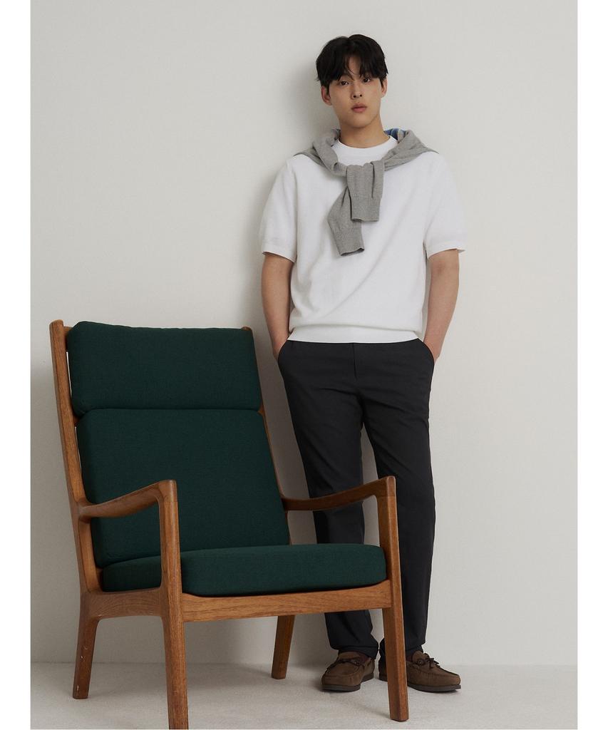 Binpolmen Linen Blend Oxford Standard Fit Pants Black