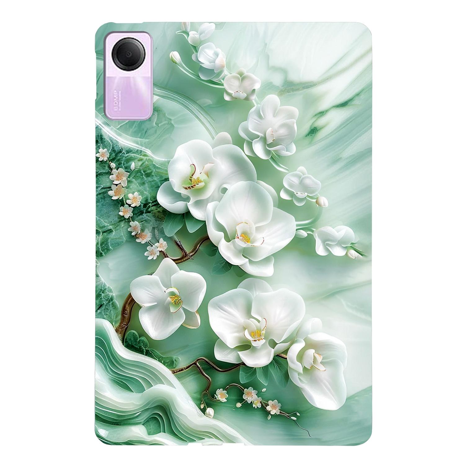 

For Xiaomi Redmi Pad SE 11 2025 Case Pattern Printing Slim Soft TPU Tablet Cover Jade Flower