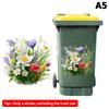 Sunflower Trash Can Stickers Floral Wheel Trash Can Stickers Self-Adhesive Waterproof Pvc Decals For Walls Bathroom Home Decor