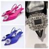 Large size spring and summer new rhinestone buckle pointed head bag head thin heel sandals foot cover high heel single shoes women
