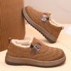 Women's Cotton Shoes Winter New Outdoor Non Slip Comfortable Platform Casual Shoes Fashion Buckle Strap Vintage Plush Warm Shoes