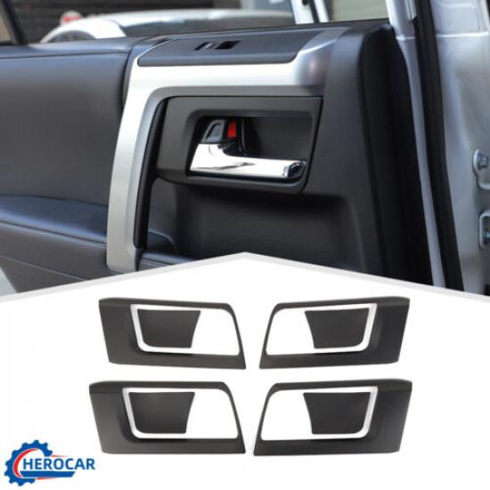 Matte Black Interior Car Door Handle Bowl Frame Cover Decoration for 4Runner 10+