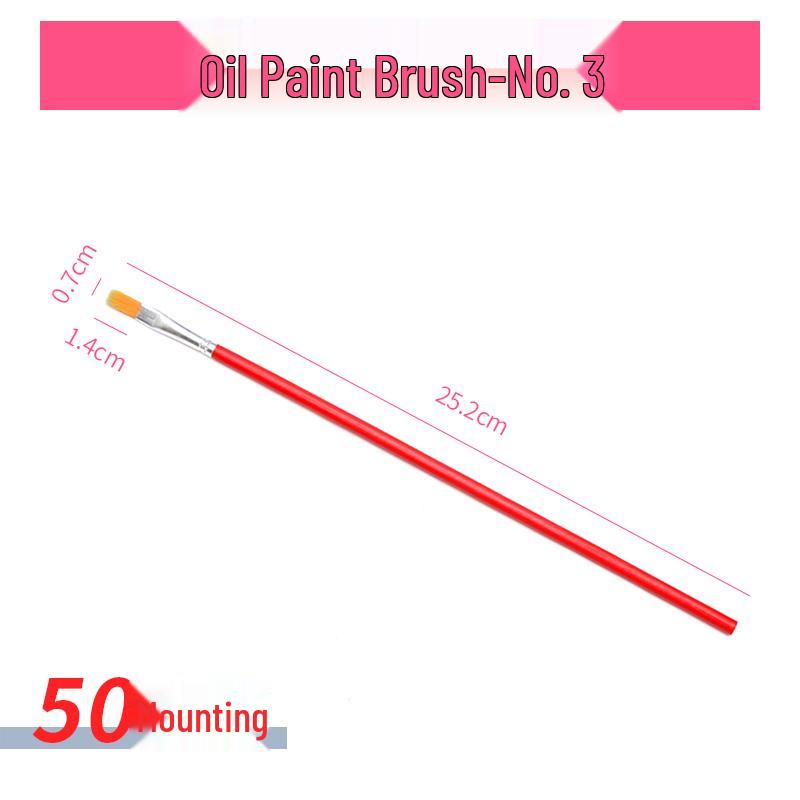 Nylon Flat Paintbrush Set for Oil, Gouache, Watercolor & Calligraphy