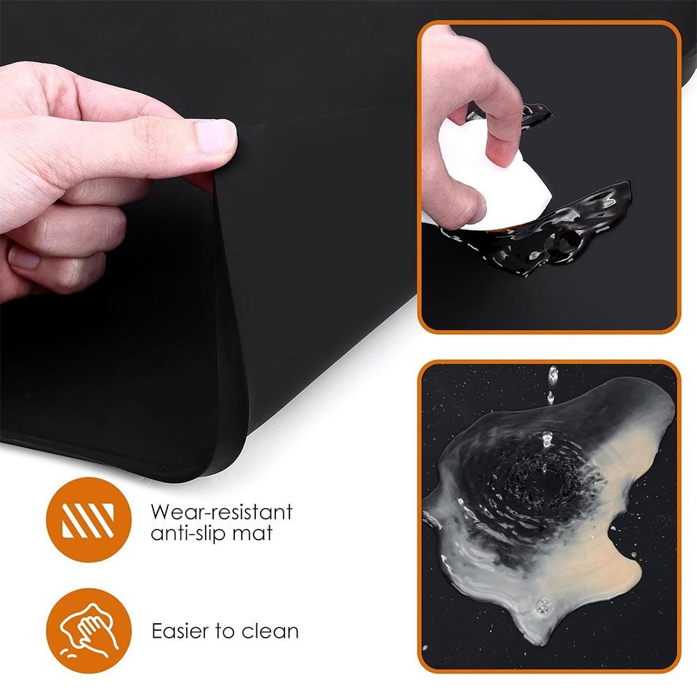 2 In 1 Silicone Coffee Machine Mat Non-Slip Bar Mat Household Countertop Protector Mat  Kitchen