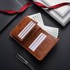 Leather Rfid Wallets for Men Vintage Thin Short Multi Function ID Credit Card Holder Money Bag with 2 ID Windows Gift for Him
