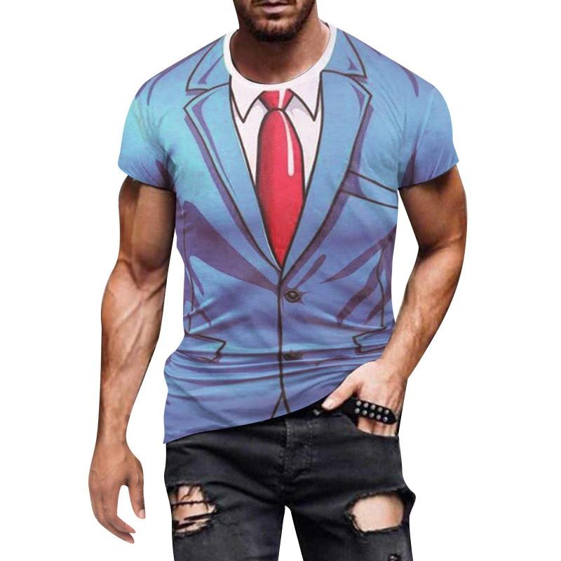 Men's Muscle T-shirt 3D Printed Bodybuilding Fitness T-shirt Top Fashionable Sports Fitness Shirt