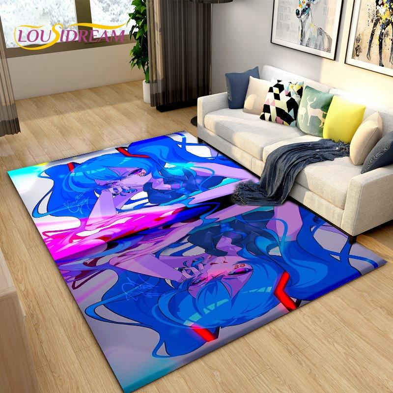 3D-Teppich mit japanischem Musik-Anime-Cartoon, Teppich für Wohnzimmer, Schlafzimmer, Sofa, Fußmatte, Dekoration, Kinder spielen, rutschfeste Bodenmatte