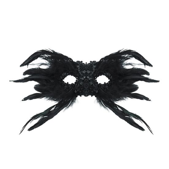 Feather Masquerade Masque for Women Gothic Half Face Masque for Venetian Cosplay