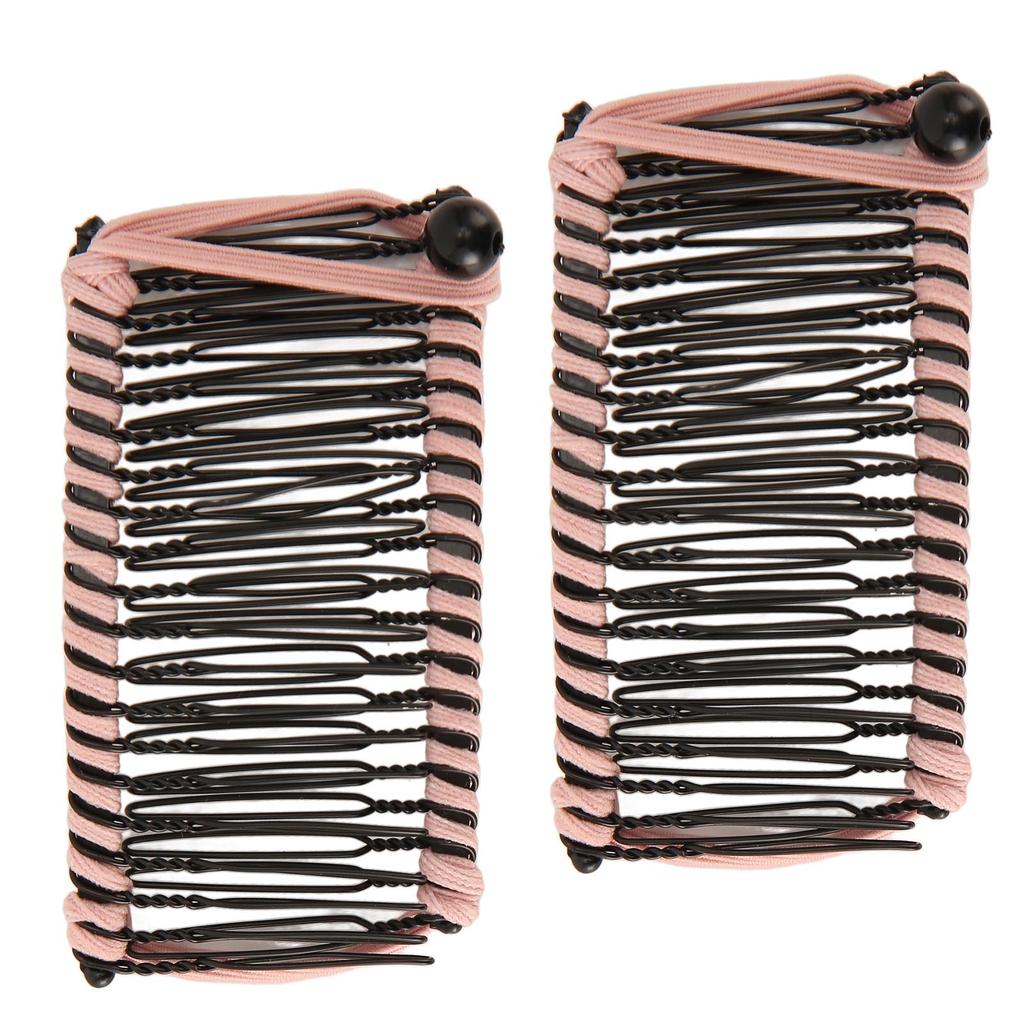 2Pcs Banana Hair Clips Metal Woven Thread Easy Simple Stylish Vintage Clincher Comb for Travel Family