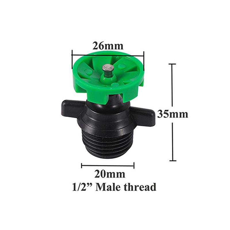 5Pcs 360 Degree Rotating Watering Nozzle 1/2" Male Thread Automatic Rotation Sprinkler Garden Lawn Flower Vegetable Irrigation