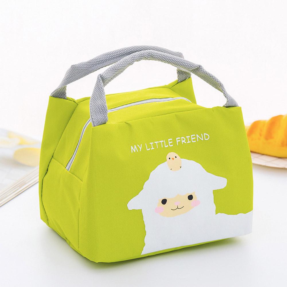 Cute Cartoon Printing Waterproof Insulation Oxford Lunch Bag with Handle for Outsoor Student
