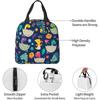 Cartoon Dinosaur Isolierte Lunchtaschen mit Tasche Wiederverwendbare Kühl- Thermolunchbox für Jungen Mädchen Schule Picknick Strand