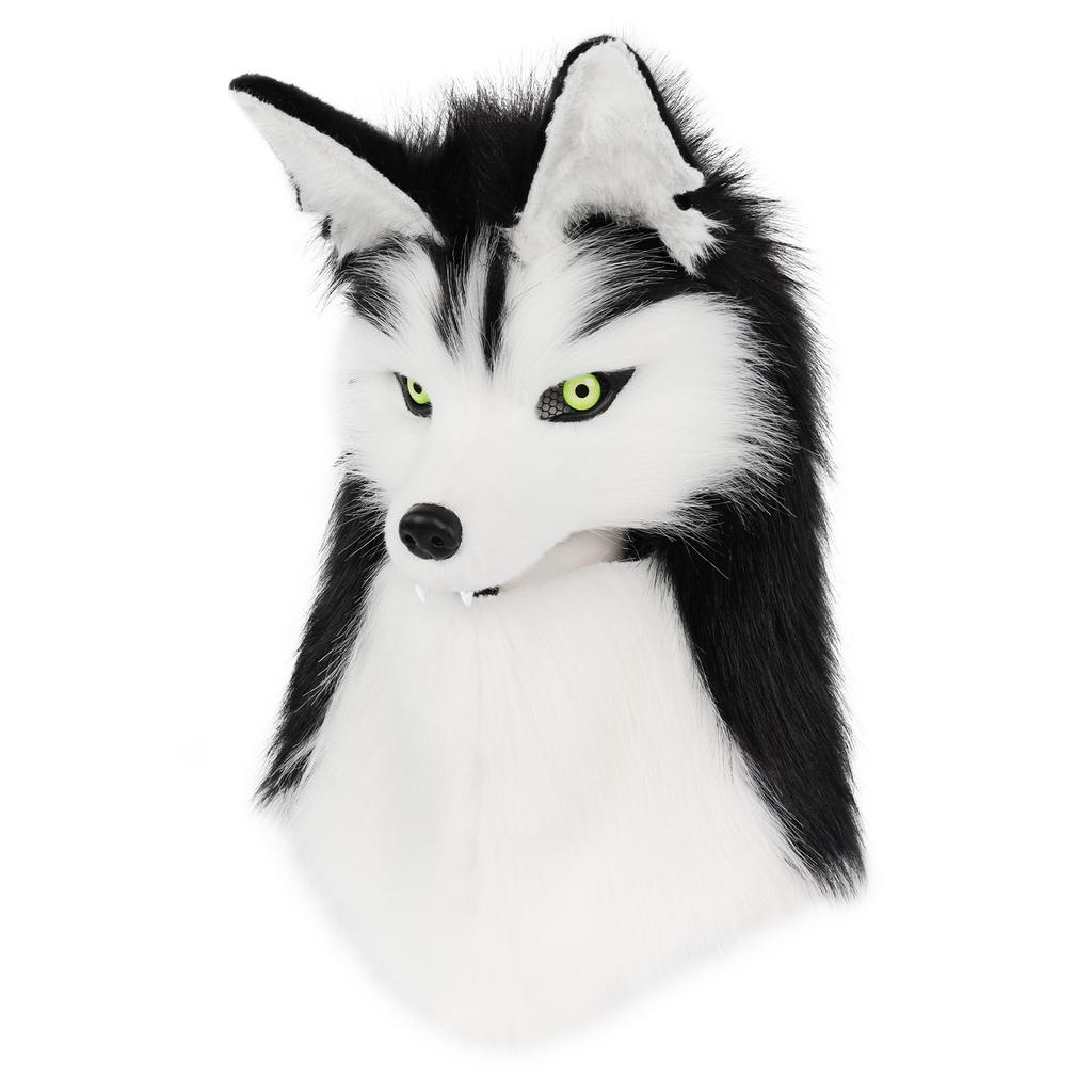 Plush Canine Mask Wolf Head Full-face Mask for Comic Conventions Ccosplay Costume Headgear