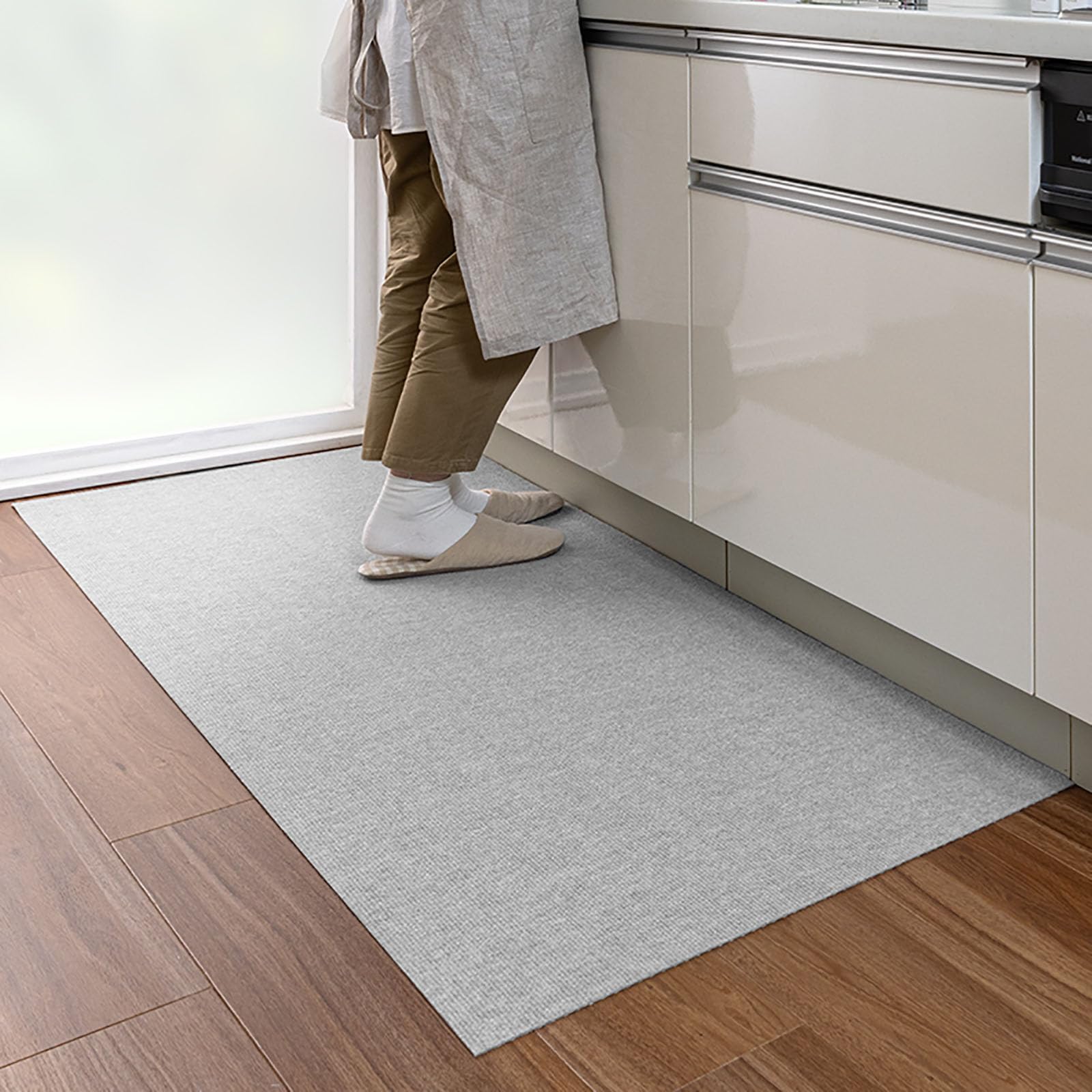 

в воде Sanko Kitchen Kitchen 60 x 180 Light Carpet Okudake Adsorbment [Сделано в Японии, отталкивающий, дезодорирующий, моющийся] Коврик, нескользящий коврик, длинный, см, светло-серый