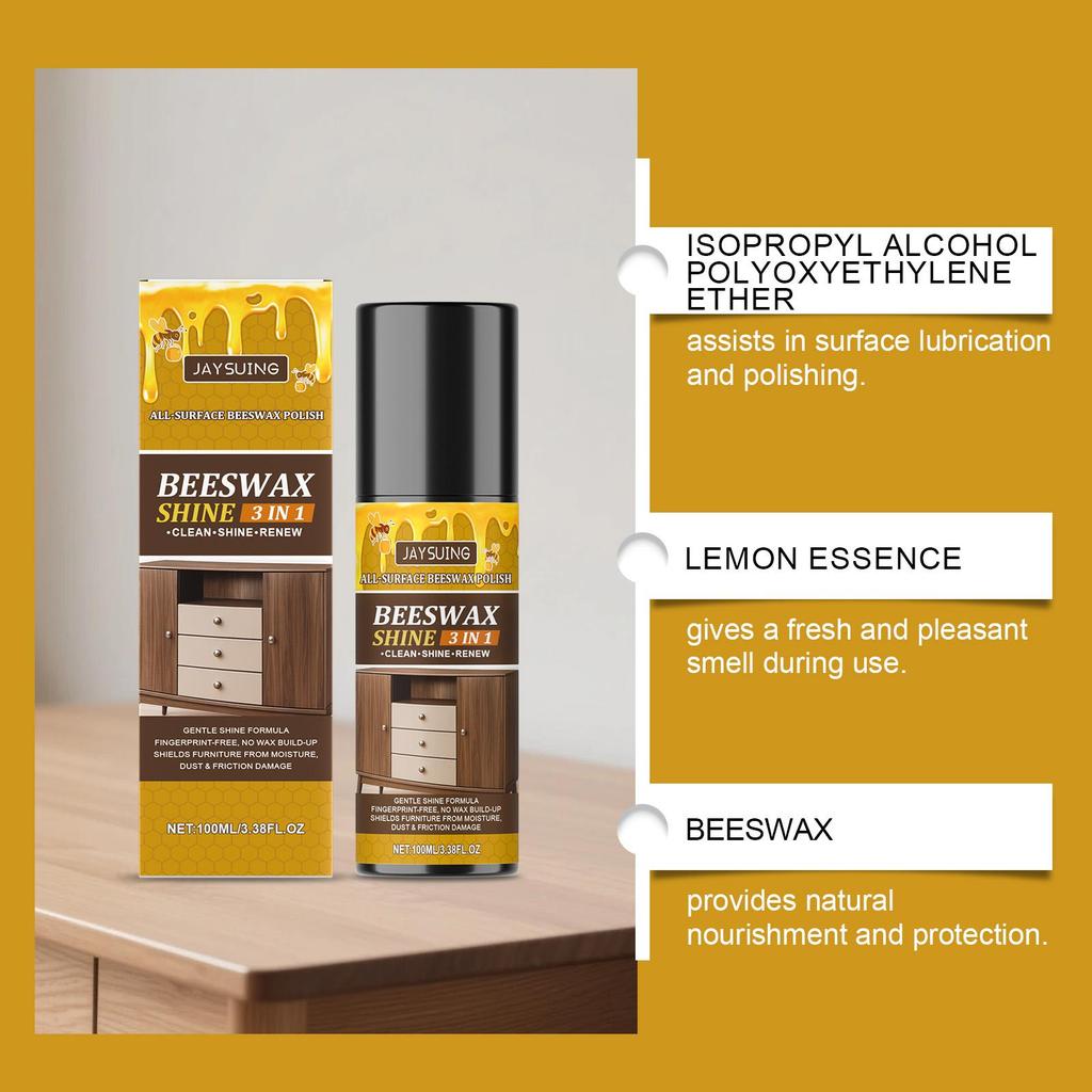 Jaysuing Beeswax Furniture Polisher /Beeswax Polishing Furniture Wood Polishing and Care Agent  Furniture Scratch Refurbishment  Furniture Care Spray