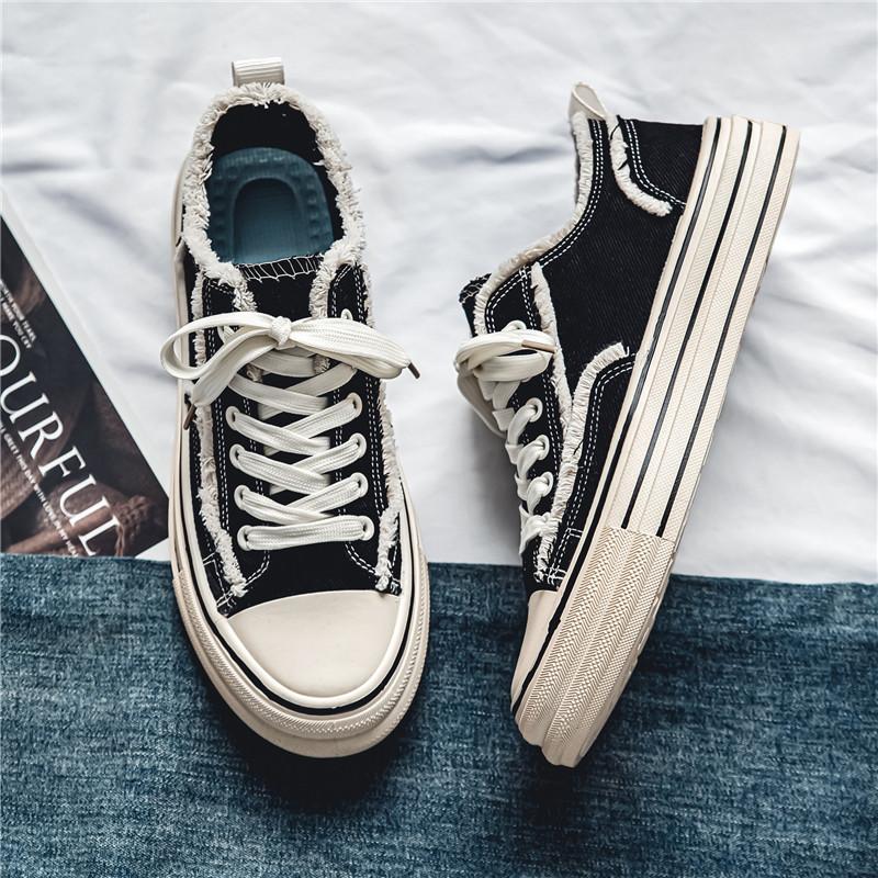 Новые дышащие весенние и осенние мужские повседневные парусиновые туфли с толстой — фото 6