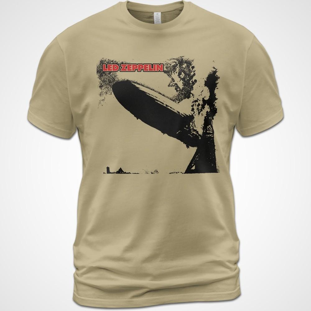 Хлопковая футболка Led Zeppelin I 1969 Дебютная футболка Тур музыка Джимми Пейдж Футболка Унисекс XXXL