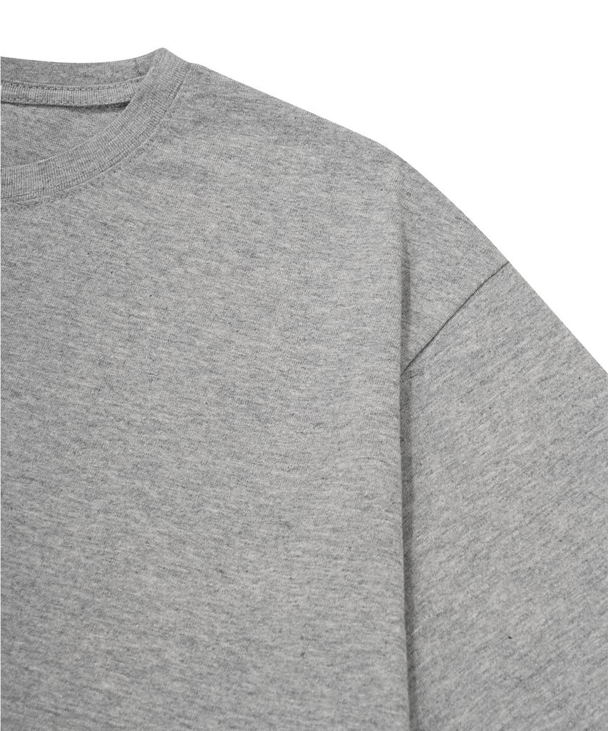 PAGESIISII Star Play Button Print Short Sleeve T-Shirt Melange Gray
