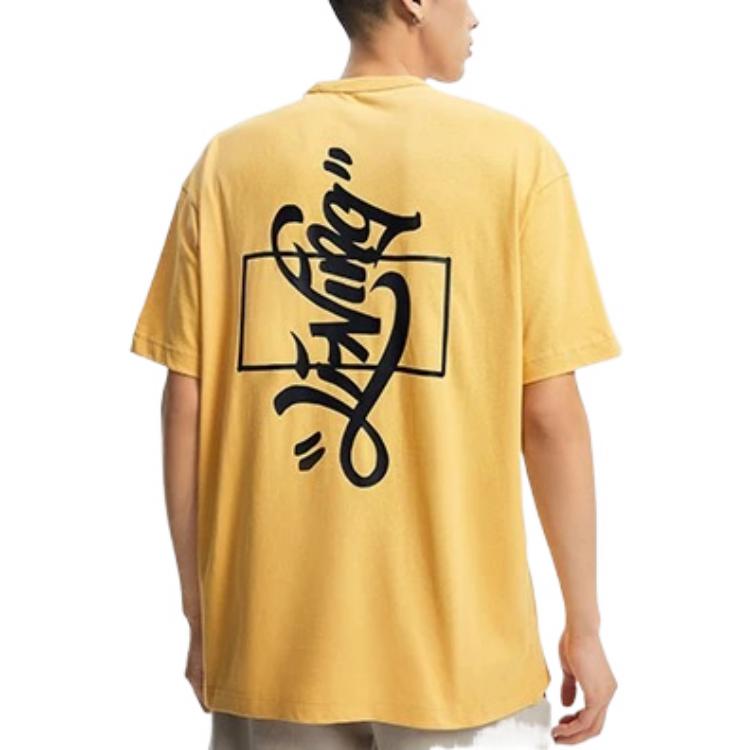 Li-Ning X Disney Co-Branded Mickey X Keith Haring Collection Print Loose-Fit Sports Short Sleeve T-Shirt Men Tops Light-Ochre-Yellow AHSR501-3