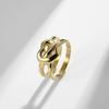 Hot Selling Heart Shaped Double Ring Ring Engagement Proposal Ring Rust Free Titanium Steel