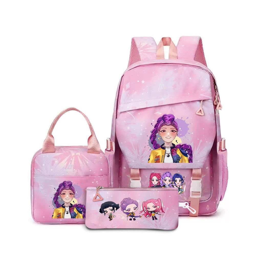 Witch Hunters Three-Piece Backpack Kpop Demon Unters Printed Backpack Lunch Bag