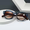 Men Women Fashion Retro Reading Glasses Tea Color HD Lenses Classic Large Frame UV Protection Presbyopia Glasses To +3.0+3.5+4.0
