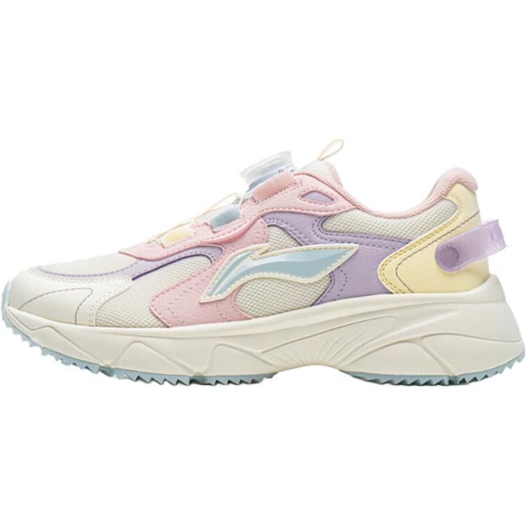 Li Ning Kids Comfortable Versatile Non-Slip Low-Top Casual Shoes Kids sneaker Off-White YKCU228-4