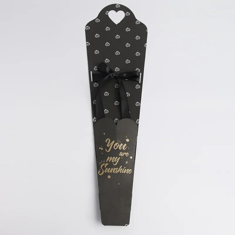 

Крафт-бумага Коробка для цветов на День учителя Подарочная коробка Упаковочная коробка День матери один цветок переносной Букет Романтический Декорировать Настольный чёрный