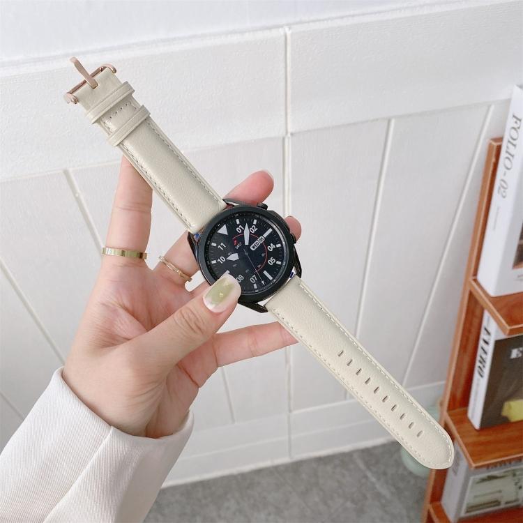 Black Vegan Leather Watch Band With Silver Buckle For Samsung Galaxy Watch3 41mm, Adjustable Replacement Wrist Strap