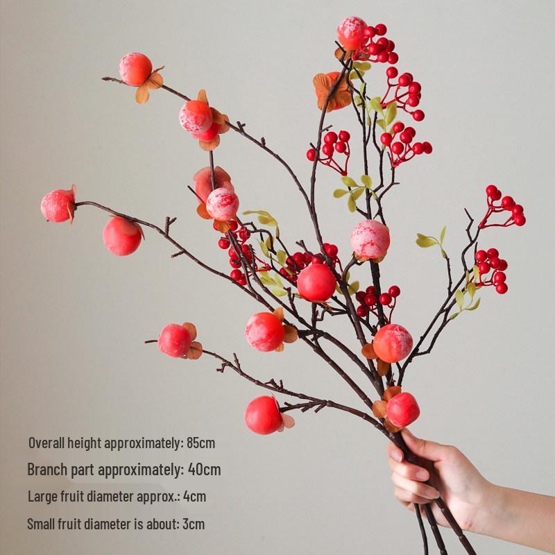 2026 New Year Persimmon Ruyi Ornament - Everything Goes Well Persimmon Flowers Decoration