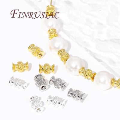 18K Gold Color Vase Beads Findings,Silver Plated Spacer Beads Jewelry Making Supplies DIY Accessories Bracelet Beads