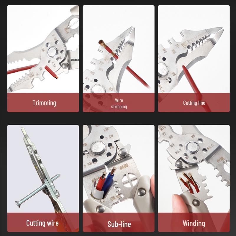 Electrician's Multifunctional Wire Stripper, Crimper, and Cutter