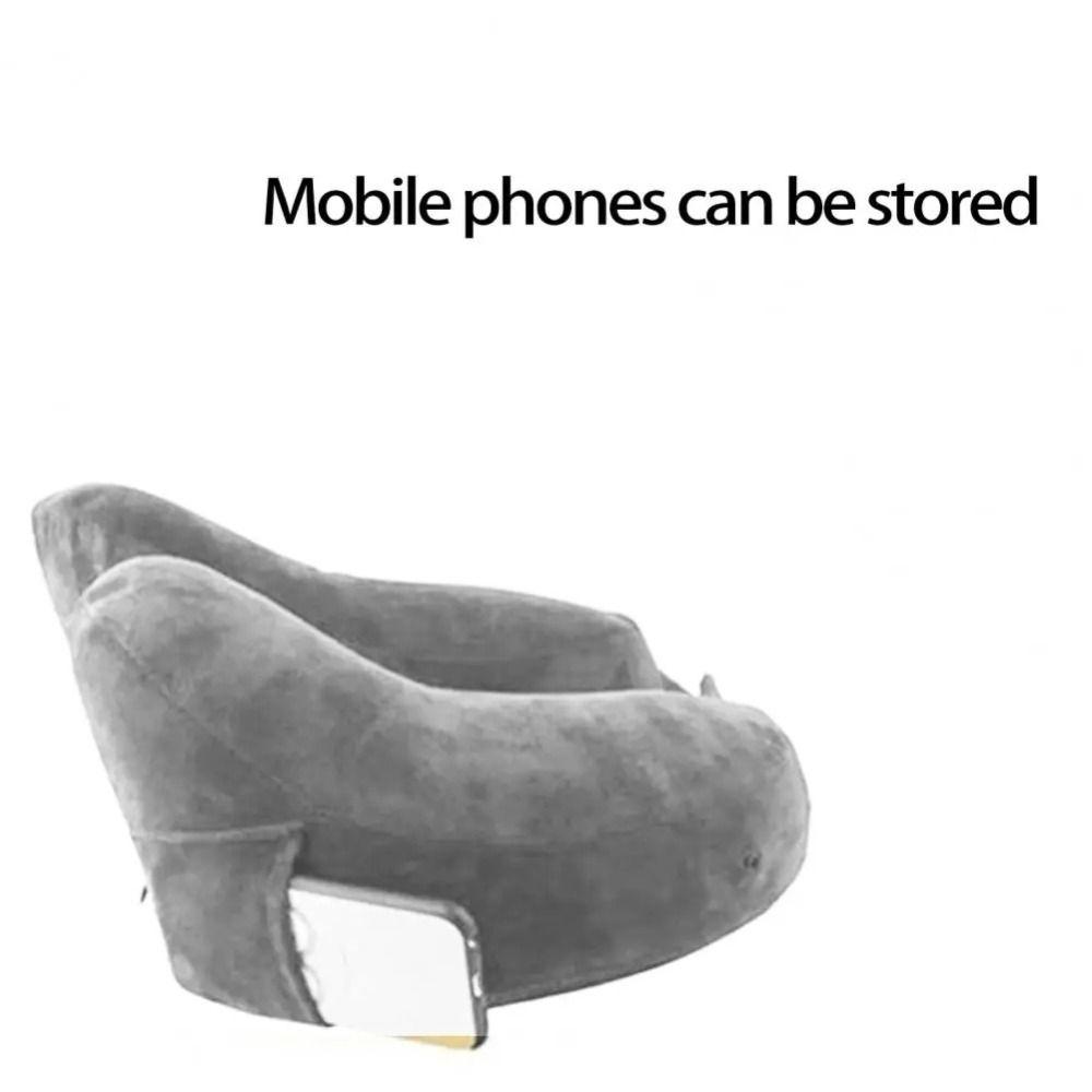 Comfortable Inflatable Travel Pillow Support Head Neck Cushion Portable Neck Pillow  Car