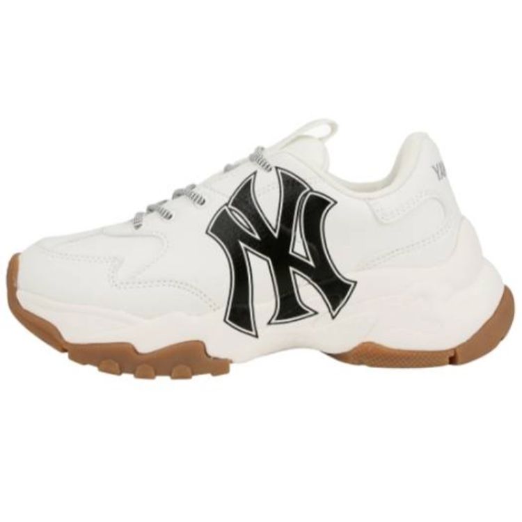 MLB Big Ball Chunky Letter Augmentant la Hauteur Basse Chaussures de Papa Baskets Unisexes Ivoire 32SHC6011-50I 44