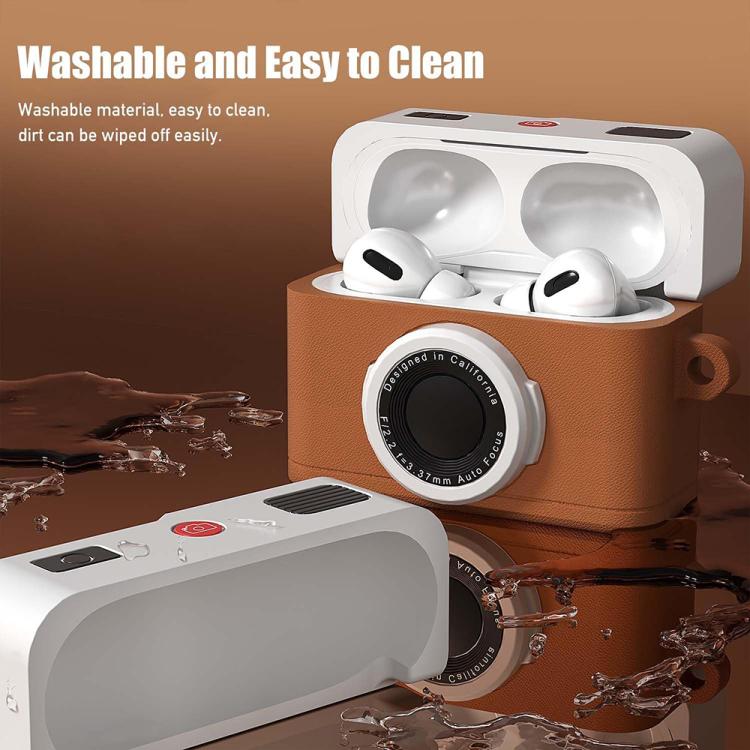 Retro Camera‑Shape Silicone Earbud Protective Case With Metal Keychain Washable Anti‑Dust Cover For AirPods Pro 2