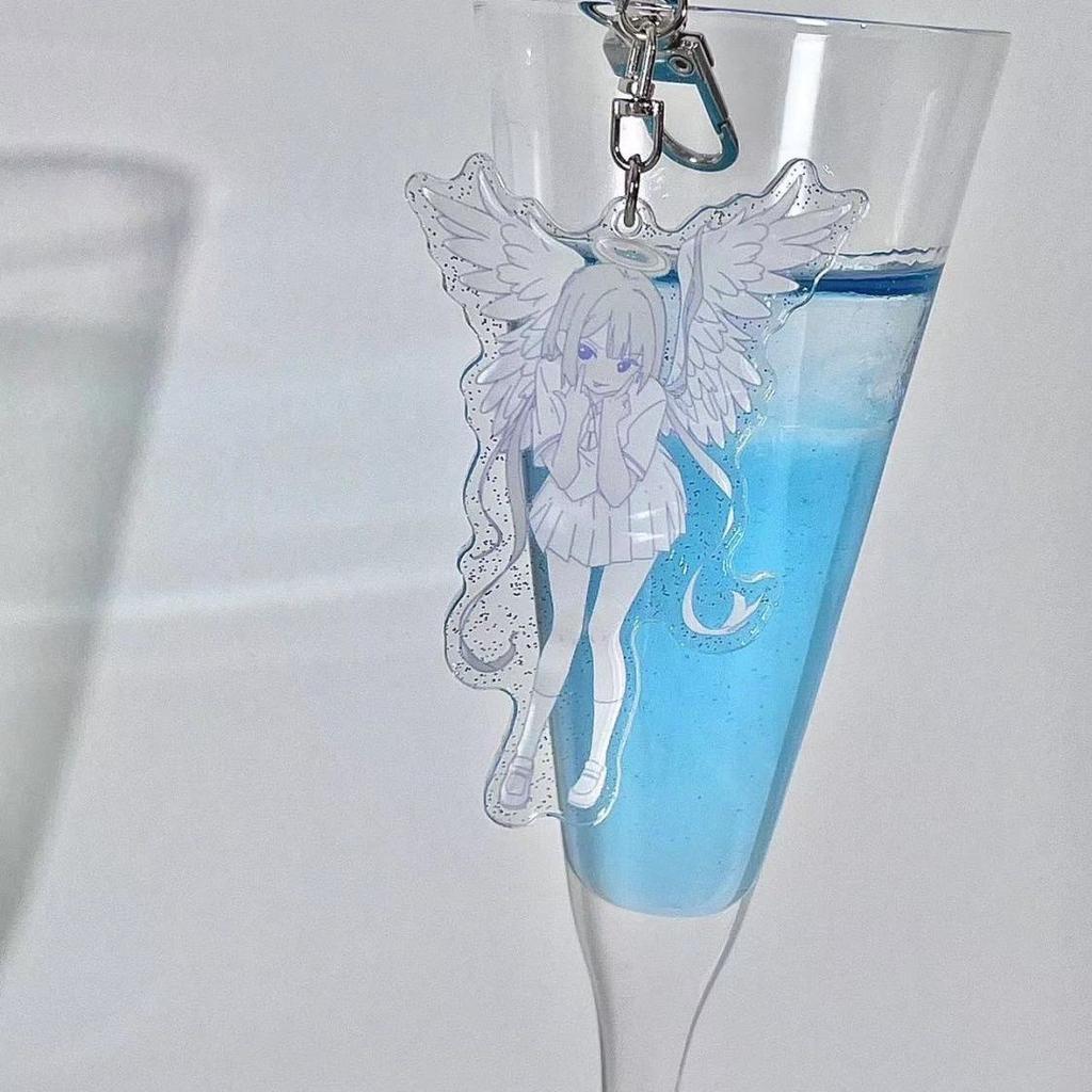 Ghost Girl Angel Phone Keychain Cute White Kawaii Charms Pendant For iPhone 15Promax Airpods Earphone Books Ins Korea New