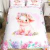 Pink Pig Bedding Set King Queen Sleeping Pig Duvet Cover For Kids Boys Girls Kawaii Animals Comforter Cover With 2 Pillowcases