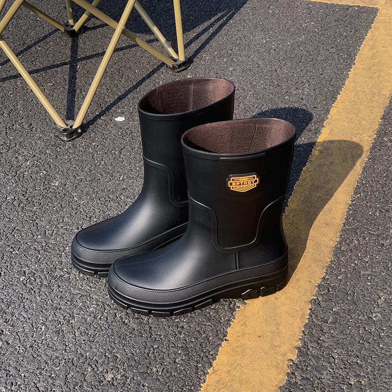 Wholesale Factory Men Anti-slip Waterproof Fashion Rain Shoes Rain Boots