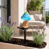 Warm LED Garden Decoration Solar Mushroom Stake Light, Resin Fairy Lamp with Tale Forest Decor Glow, Waterproof Outdoor Yard for Lawn Patio