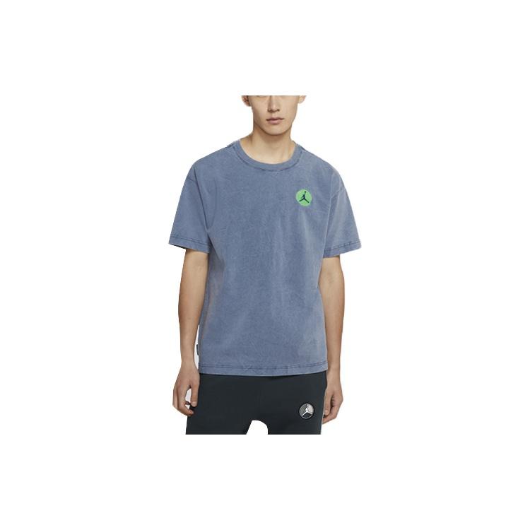 Air Jordan LEGACY AJ13 Embroidered Pattern Short Sleeve Blue Men s CW0827-414 XXXL