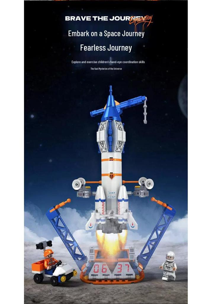 LEGO-Compatible Space Rocket Building Blocks Model - Children's Educational Toy Gift