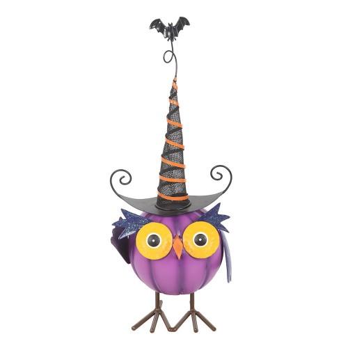 Something Different Metal Owl & Witch Hat Ornament