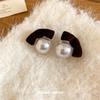 Silver Needle Pearl Bow Stud Earrings - Retro High-End Niche Atmosphere