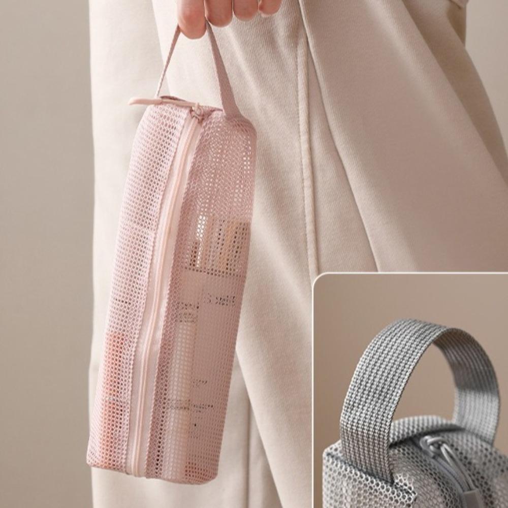 Breathable Mesh Toiletry Bag Foldable Washing Handbag Simple Toiletry Storage Bag  Business