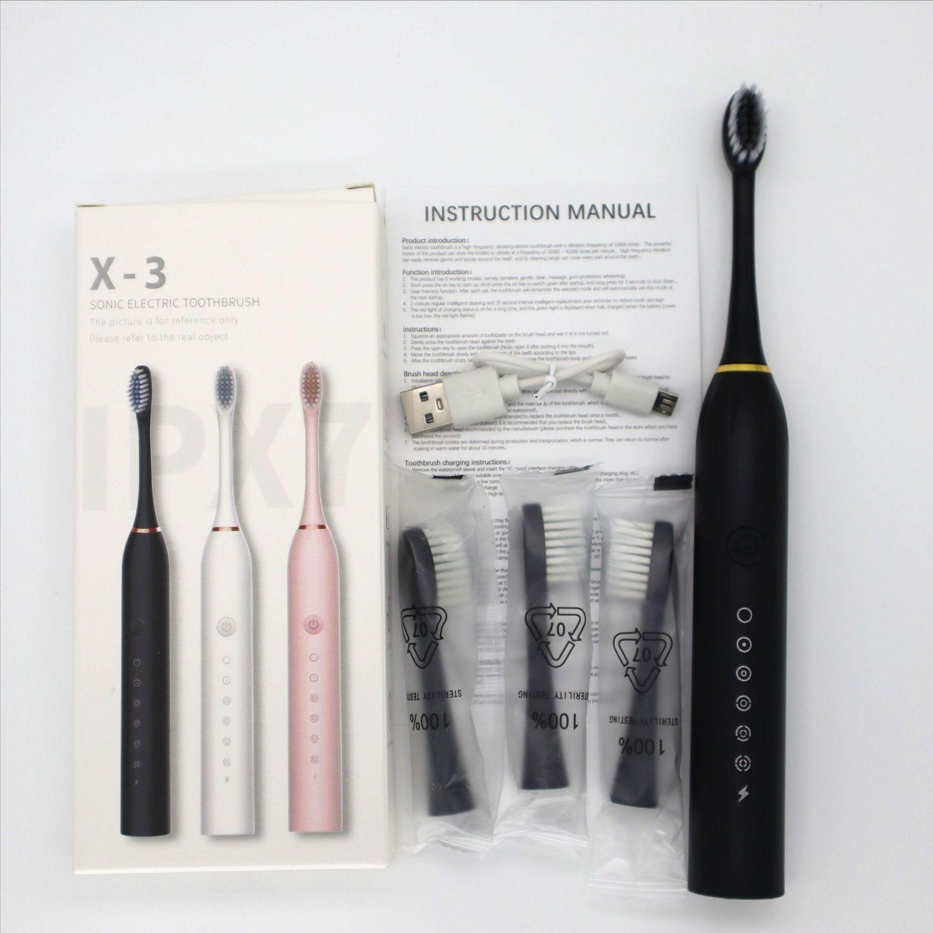 

Электрическая зубная щетка, Перезаряжаемая модель, Универсальная щетка с мягкой щетиной для взрослых и детей, Портативный дорожный набор для домашнего использования, Зубная щетка.