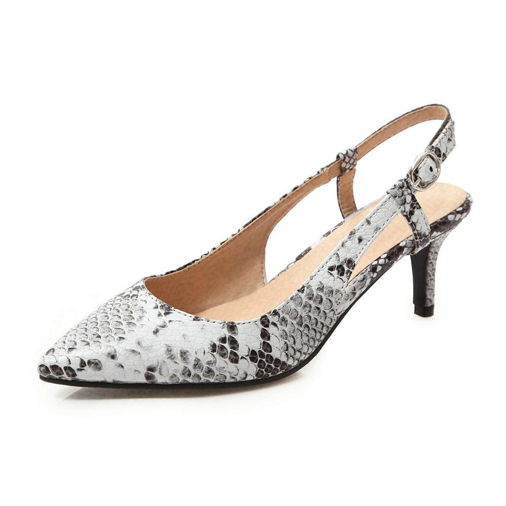 2019 nová móda špičatý hadový vzor evropský a americký styl spony tenký podpatek sexy dámské sandály banketní temperament