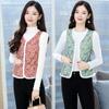 Winter Versatile Floral Print Cotton Vest for Women Warm Clothes