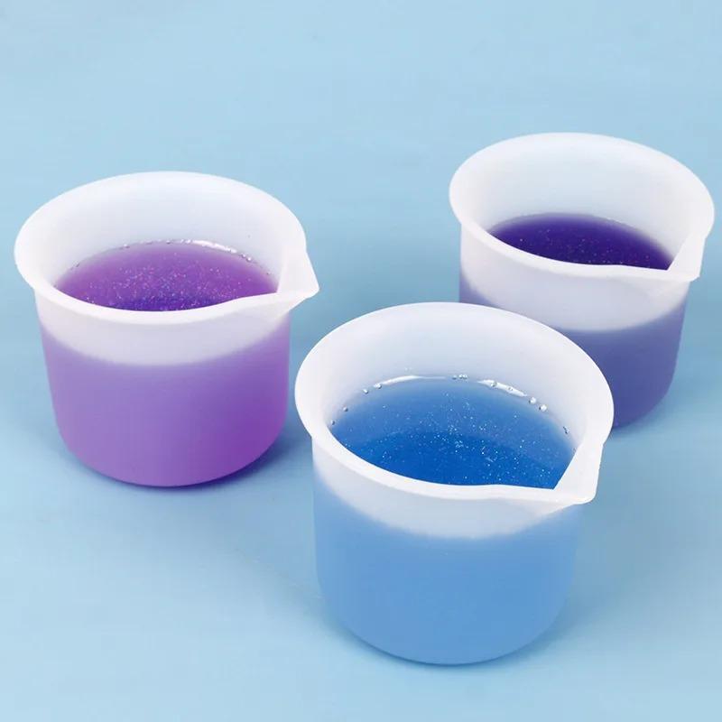 4pcs/set 50ml 100ml Silicone Measuring Cup Transparent with Scale Food-Grade Separating Cups DIY Cake Epoxy Resin Jewelry Making Tools
