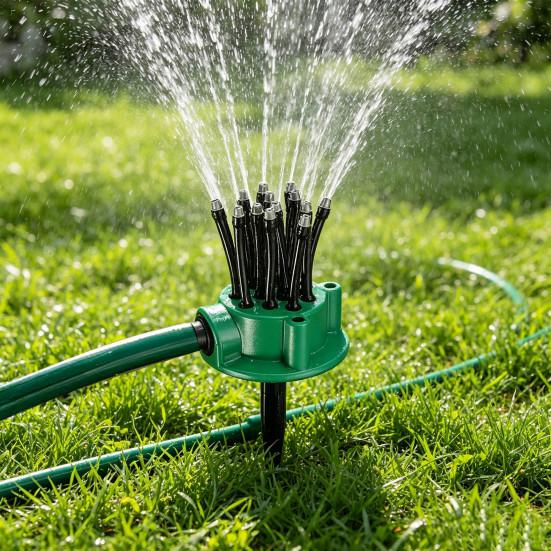 360-Graden Dekking Tuinsproeier, Verstelbare Flexibele Spuitkoppen, Automatisch Roterende Grassproeier, Tuinslang Sproeier met Steekvoet voor Gazon